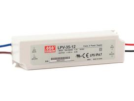 Impulsinis maitinimo šaltinis LED 12V 36W 3A IP67, Mean well, LPV-35-12
