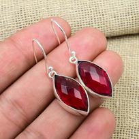 Wonderful Rubellite Gemstone Jewelry Handmade 925 Sterling Silver Earrings 1.56 Inches rožinė