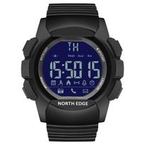 Vyriškas karinis, vandeniui atsparus, 100 M NORTH EDGE sportinis laikrodis, armijos LED skaitmeninis rankinis chronometras vyrams, skirtas IOS Android