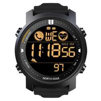 NORTH EDGE Vyriškas skaitmeninis laikrodis Karinis atsparus vandeniui 50M Bėgimo sporto žingsniamatis Chronometras Laikrodis Širdies ritmo apyrankė Android IOS juoda