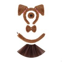 Vaikų šuniuko šunelio kostiumo aksesuarai Tutu Ausų lankelis Kaklaraištis Uodega Cosplay kava