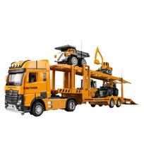 1/50 Išplėstinis savivarčio modelio žaislas Metalinis lietas Atidaromos durys Garsas Šviesa Atitraukiamas transporto priemonės modelis Ornamentai Vaikų dovanos geltona