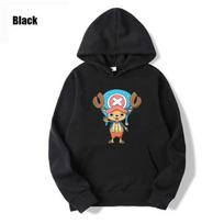 Anime One Piece Tony Tony Chopper spausdintas megztinis Vyriškas Moteriškas Anime megztinis ilgomis rankovėmis Fleece megztiniai Rudens žiemos megztinis 3XL juoda