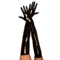 Black Wear Catsuit aksesuaras Cosplay odos dirbtinės ilgos latekso pirštinės suaugusiems seksualus fetišas juoda