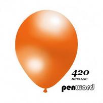 Balionai Metalic Penword, oranžiniai, 12 cm, 100 vnt