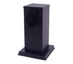 Lauko kištukinių lizdų stulpas 1Z SCHUKO 230V IP44 20 cm juoda