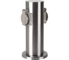 Brilagi - Lauko kištukinių lizdų stulpas PILLAR 2Z SCHUKO 230V IP44 matinis chromas