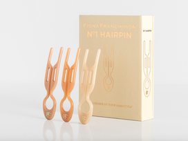 FIONA FRANCHIMON Nº 1 HAIRPIN | Coffee lovers | Soft Beige, Satin Sand & Smooth Caramel – segtukų rinkinys 3vnt.