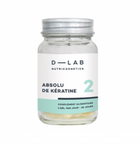 D-LAB Nutricosmetics Absolu De Keratine Grynas keratinas mažinantis plaukų slinkimą, stiprinantis nagus (1 mėn)