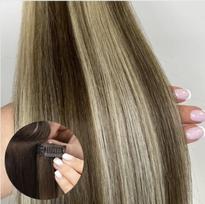 Prisegami natūralių plaukų tresai, 100g., spalva: #199 Ash balayage