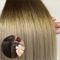 Prisegami natūralių plaukų tresai, 100g., spalva: #4/60B Play me (ombre)