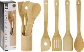 Excellent Houseware virtuvės įrankių rinkinys, rudas, 5 dalių
