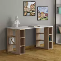 Darbo stalas, Hanah Home, baltas Ąžuolas, 140 x 75 x 60, cm