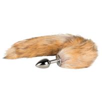 EasyToys Fox NO1 - metalinis analinis kaištis su lapės uodega (sidabrinis-raudonas)