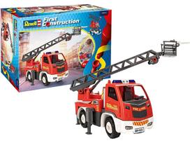 Revell - First Construction Gaisrinė mašina su kopėčiomis, 1/20, 00914