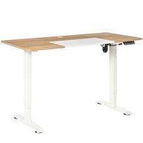 Aukščio reguliuojamas stalas Elektrinis 140 x 70 cm Kompiuterio stalas su 4 atminties valdymo funkcijomis, 4 dalių stalviršis, stovimojo-sėdimojo stalo su apsauga nuo susidūrimo, apsauga nuo perkaitimo Balta