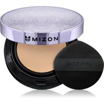 Mizon Vegan Collagen Cushion SPF38 PA++ ilgai išliekantis makiažo pagrindas kempinėlėje didelė apsauga nuo saulės atspalvis #21 Light Beige 2x15 g