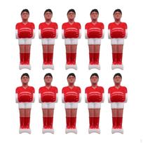 10 Pieces Foosball Men Replacement Players Soccer Games Mini Football Figures Red White