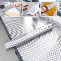 60 cm aliuminio folijos, aliejui atsparios plytelės, alavo folija, ugniai atspari lipduko, aliejui atsparios 1PCS sidabras