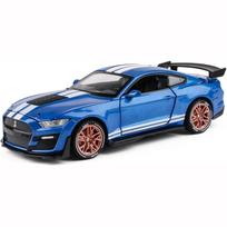 1:32 skalės greitis ir Ares Mustang lydinio žaislinis automobilio slegiamo modelio dekoratyvinis modelis, vairo pakaba, mini transporto priemonės žaislai vaikams, vaikino dovana 15.4*6.5*4.5cm mėlyna