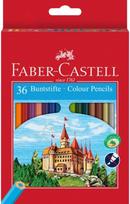 Spalvoti pieštukai Faber-Castell CASTLE su drožtuku, 36 sp.