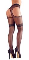 Cottelli Lingerie juodos pėdkelnės atviru tarpkoju su iškirptėmis - M