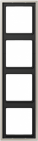Metal 4-gang frame, stainless steel, LS990 ES2984 | 4011377749306