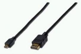 ASSMANN HDMI 1.4 High Speed connection cable 1.0m, type HDMI A/M – Micro HDMI D/M, AK-330115-010-S