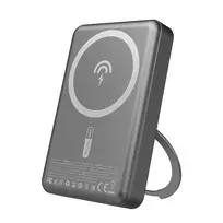 Dudao K28 10000mAh PD 22.5W MagSafe Powerbank with Metal Case and Ring Stand – pilkos spalvos