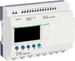 This Zelio Logic SR2 compact smart relay / programmable controller uses a supply voltage of 24V direct current. It has 20 inputs / outputs with screw-clamp terminals. It has compact design, allowing installation on DIN rail. It also offers simple pro SR2B201BD | 3389110549423