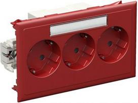 3-gang Master socket, CYB-PS, 37°, red, Thorsman 5951679 | 7332418021340