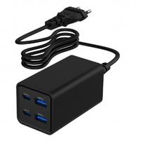 Gembird Universal 65W GaN charger, black, with 2 USB-A and 2 USB-C ports