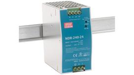 Impulsinis maitinimo šaltinis 24V 240W 10A, tvirtinamas ant DIN bėgio, MEAN WELL, NDR-240-24