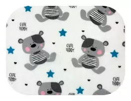 Diaper - 19850  - FLANNEL PRINT - EGA - CUTE TEDDY - BLUE - size 70x80 cm