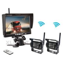Belaidė 7 colių monitoriaus ir 2 parkavimo kamerų sistema 12V/24V