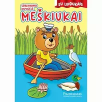 MEŠKIUKAI. SPALVINIMO KNYGELĖ SU LIPDUKAIS