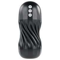 Playboy Solo Stroker - įkraunamas siurbimo masturbatorius (juodas)