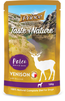 Ėdalas šunims PRINCE Taste of Nature Paleo žvėriena ir brokoliais,150 g