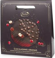 Juodasis šokoladas su spanguolėmis ir lazdyno riešutais ŠOKOLADINIS URANAS, 300 g
