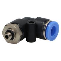 Pneumatinė kampinė kištukinė jungtis žarnai, skersmuo 6 mm, M5 GZ, plastikinė