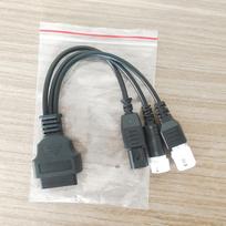 Yamaha 3+4pin 6pin ir Honda į OBD 16pin motociklo adapterio laidas juoda