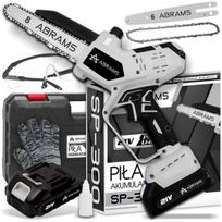 Akumuliatorinis grandininis pjūklas 6/8", 2x 21V, akumuliatoriai, 1000 W automatinis tepimas, su lagaminu
