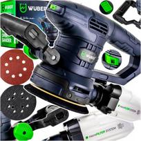 Ekscentrinis šlifuoklis Wuber W23003 PRO, 1300 W, 125 mm, 0–13000 aps./min., su dulkių surinkimo sistema