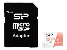 SILICON POWER KOMPIUTERIŲ IR RYŠIO ATMINTIES KORTELĖ „Superior Micro SDXC 64GB UHS-I A3 V30“