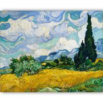 Reprodukcija „Kviečių laukas su kiparisais“, Vincent van Gogh (1889)