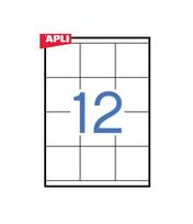 Lipnios etiketės APLI, 70 x 67,7 mm, A4, 12 lipdukai lape, 100 lapų, balta