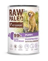 RAW PALEO Duck&Boar Puppy 400g drėgnas ančių ir šernų ėdalas šuniukams