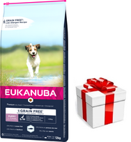EUKANUBA Puppy&Junior Small/Medium Grain Free 3kg  + STAIGMENA ŠUNIUI