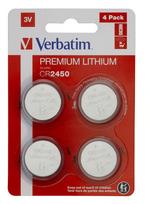 Verbatim LITHIUM BATTERY CR2450 3V 4  PACK CR2450, Single-use