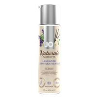 System JO Naturals masažo aliejus su levandų ir Tahiti vanilės kvapu 120 ml